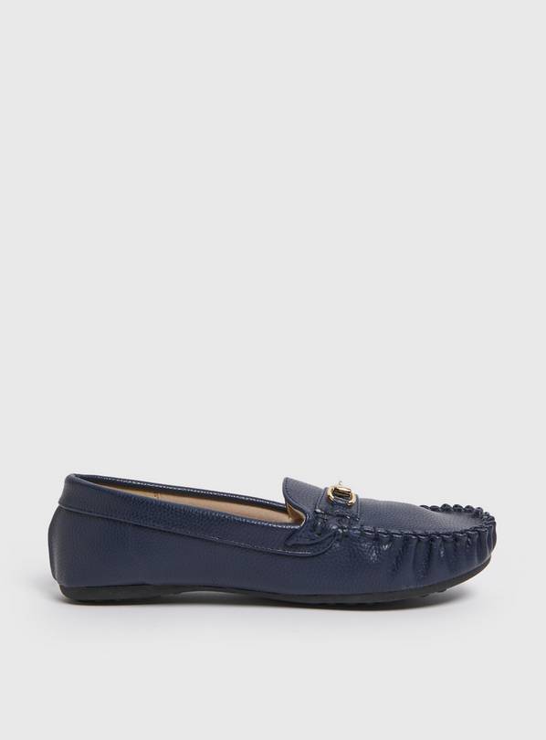 Navy Wide Fit Driving Loafer 6