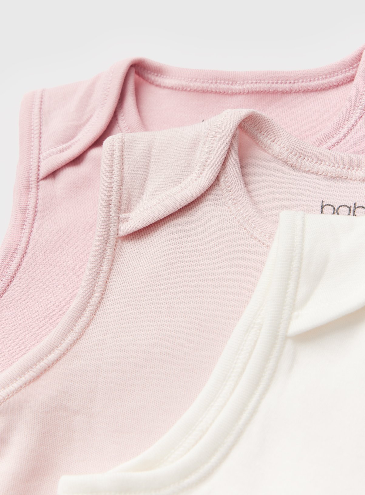 Plain Pink Sleeveless Bodysuits 7 Pack 9-12 months - Image 2 thumbnail