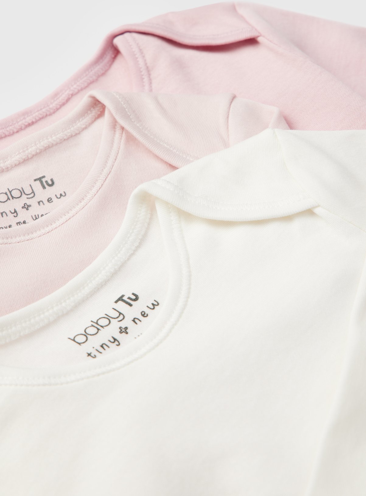 Plain Pink Long Sleeve Bodysuits 5 Pack Up to 3 mths - Image 3 thumbnail