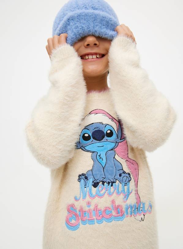 Disney Stitch Cream Jumper  8 years