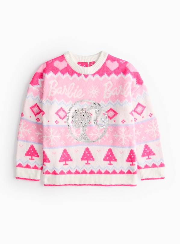 Barbie Pink Christmas Knitted Jumper 11 years