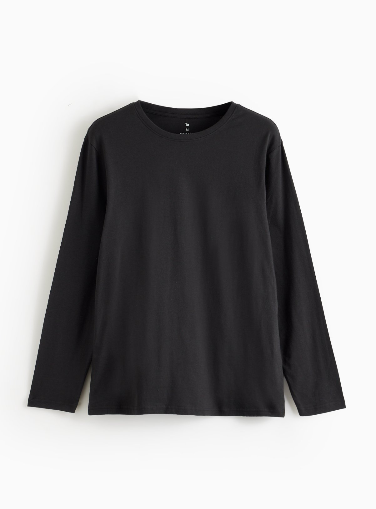 Plain Black Long Sleeve T-Shirt XXXL - Image 3 thumbnail