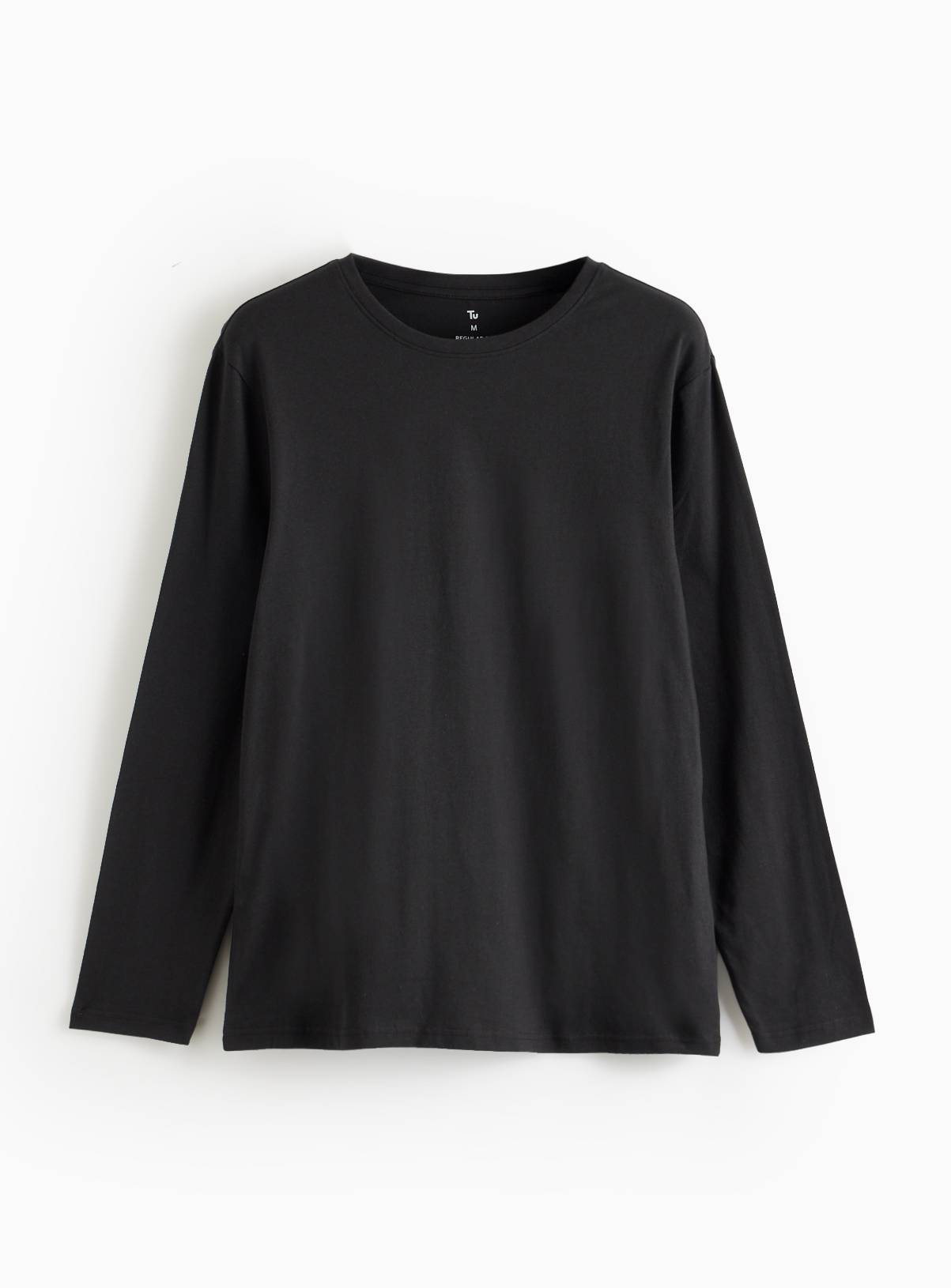 Plain Black Long Sleeve T-Shirt XXXL - Image 3