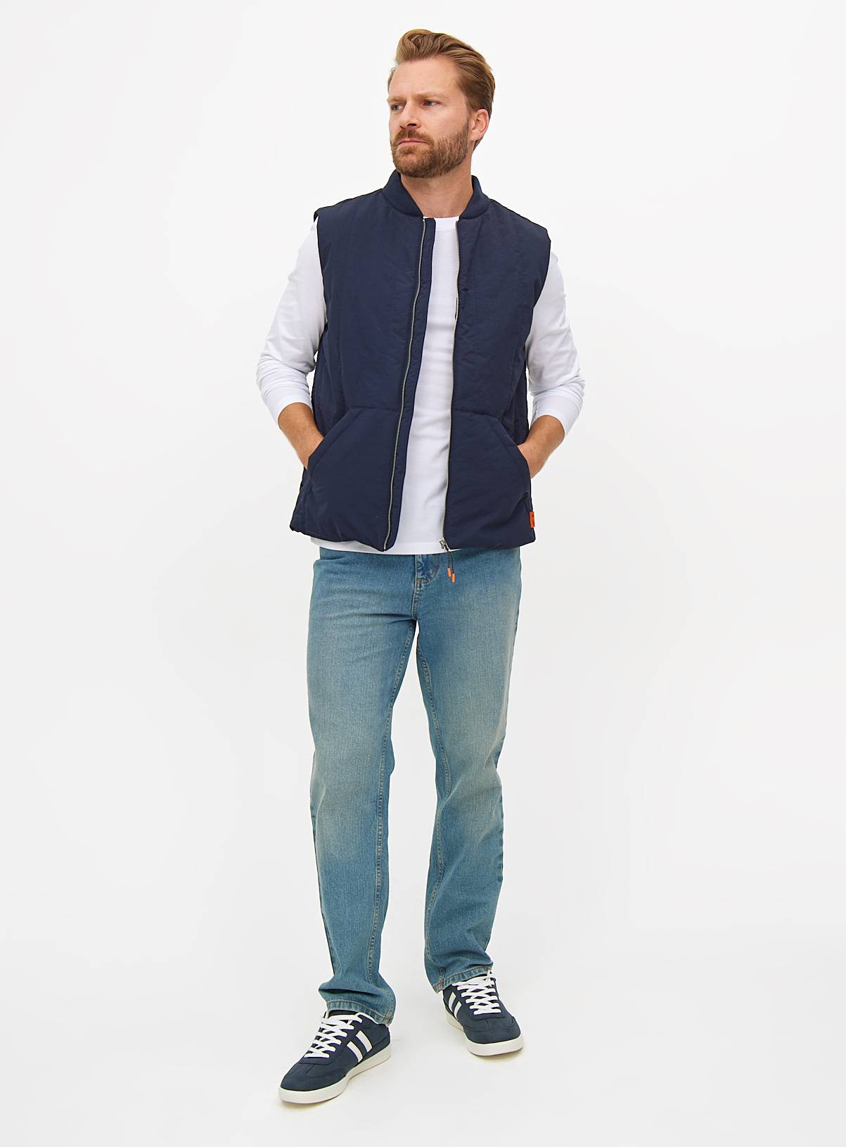 Plain White Long Sleeve T-Shirt L - Image 2