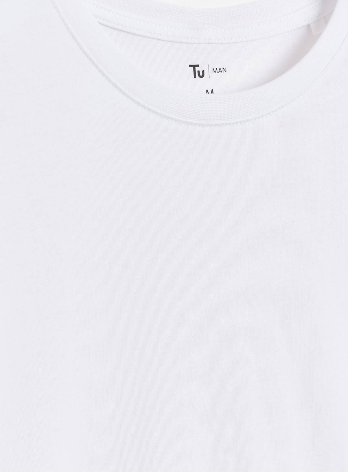 Plain White Long Sleeve T-Shirt L - Image 4