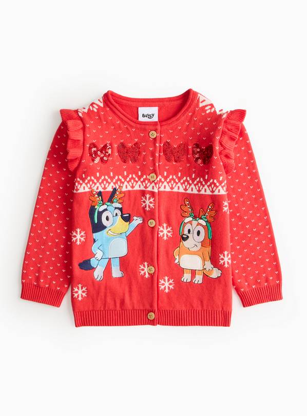 Bluey Christmas Printed Knitted Cardigan 2-3 years