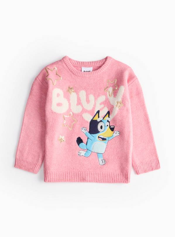 Bluey Pink Sequin Star Knitted Jumper 1-2 years