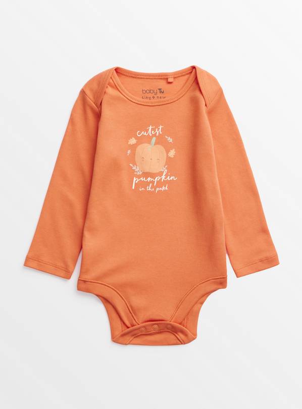 Halloween Orange Pumpkin Bodysuit 3-6 months