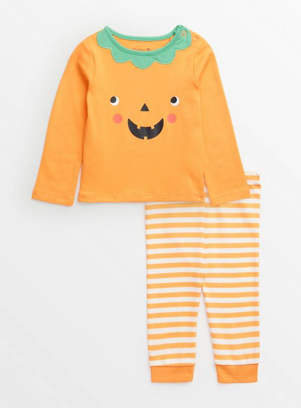 Buy Halloween Novelty Orange Pumpkin Pyjamas 3 6 months Sleepsuits and pyjamas Tu