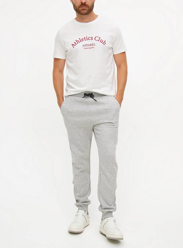 Grey Marl Sporty Ottoman Joggers S