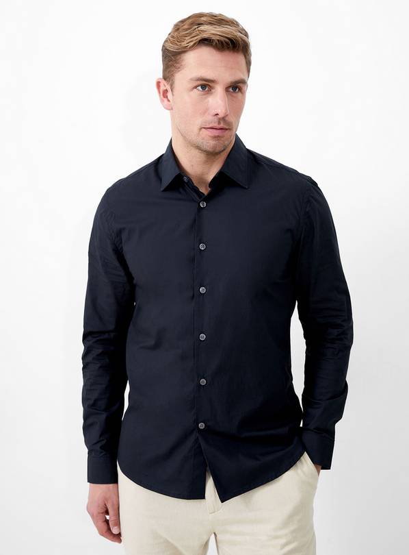 FRENCH CONNECTION Long Sleeve Stretch Poplin Shirt M