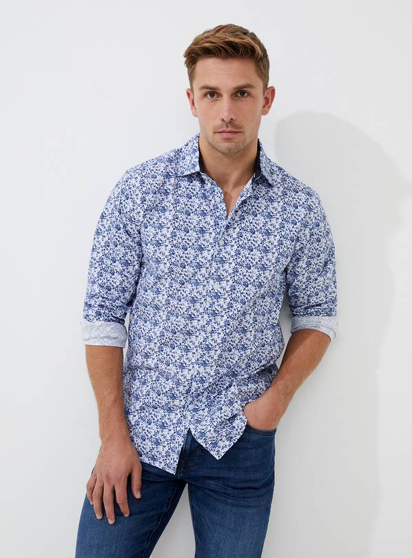 FRENCH CONNECTION Long Sleeve Stretch Poplin Shirt M