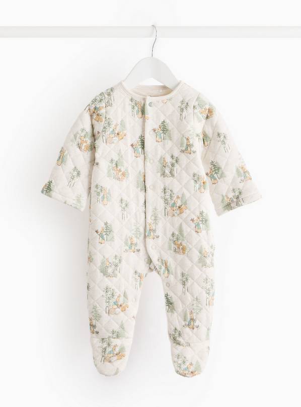 Peter Rabbit Oatmeal Quilted 2.5 Tog Sleepsuit 6-9 months