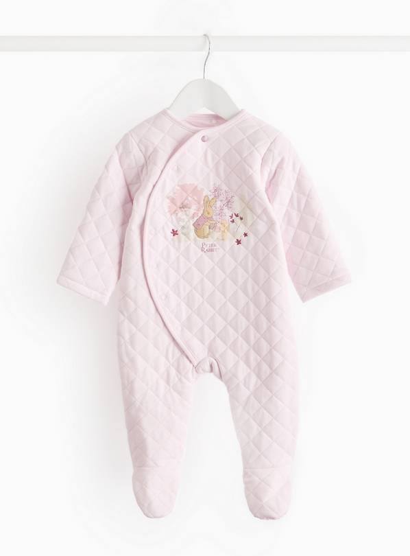 Peter Rabbit Pink Quilted 2.5 Tog Sleepsuit Up to 3 mths