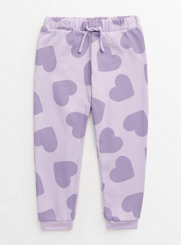 Lilac Heart Print Joggers 1-2 years