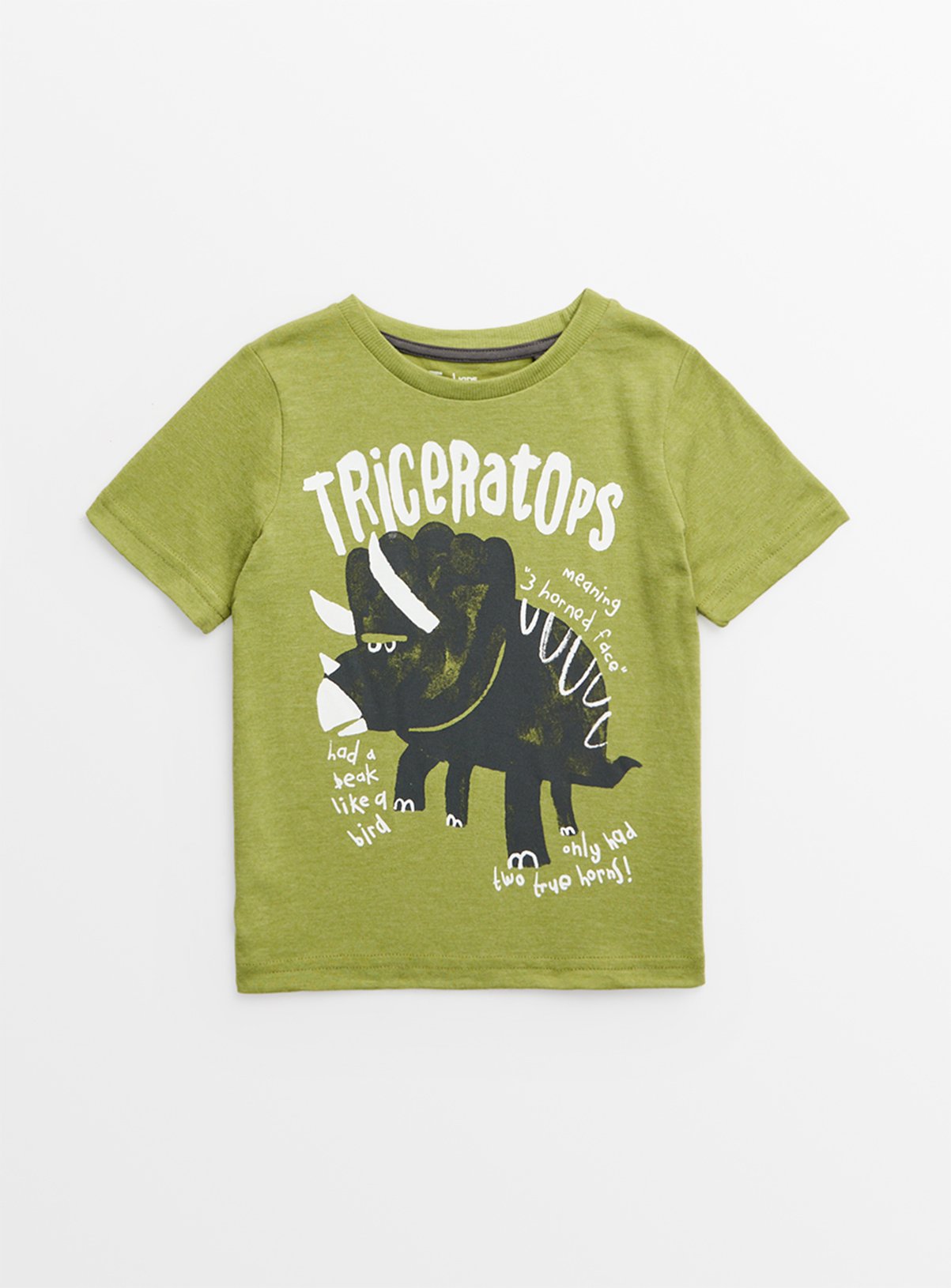 Green Triceratops Dino Print T-Shirt 2-3 years