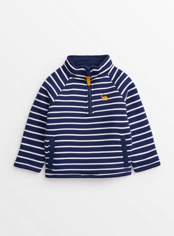 Navy Stripe Quarter Zip Sweatshirt 1-2 years