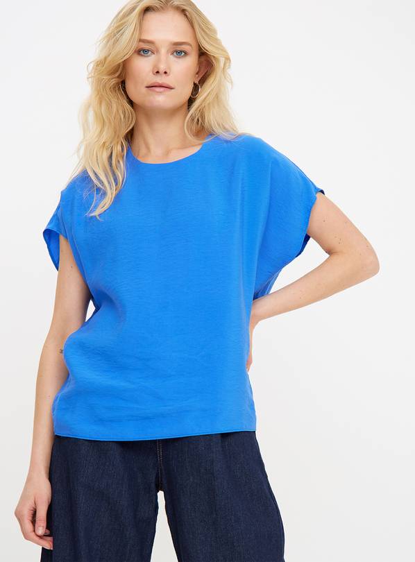 Blue Short Sleeve Woven T-Shirt 18