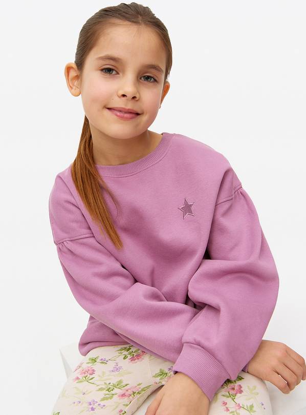 Pink Star Design Crew Neck Sweatshirt 5 years