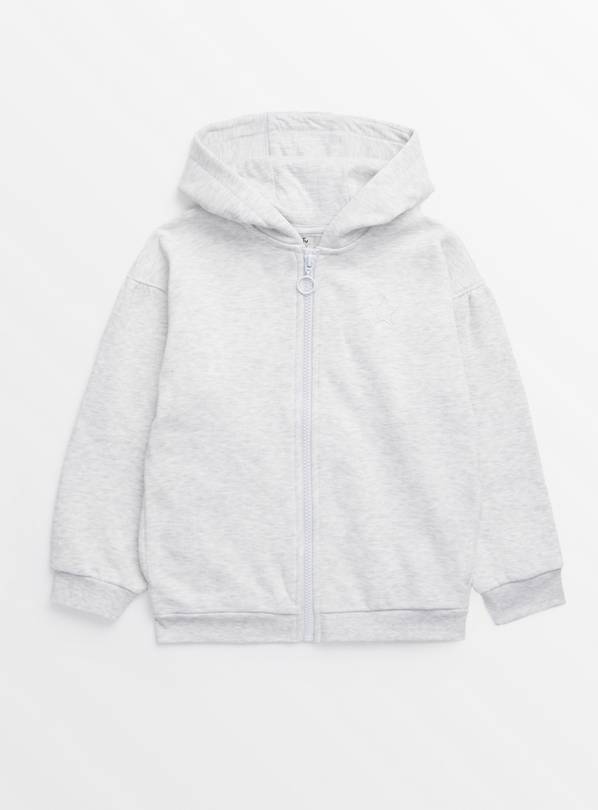 Grey Marl Zip-Through Hoodie  11 years