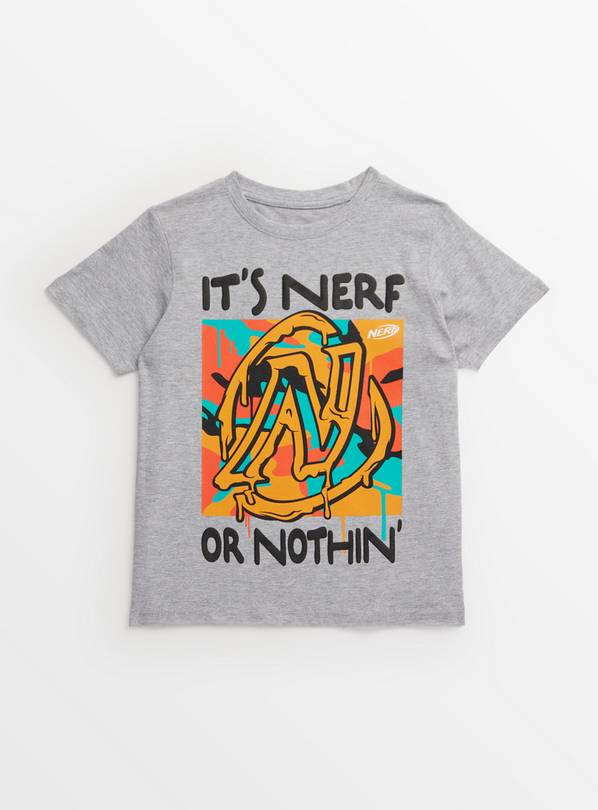 Nerf Grey Graphic T-Shirt 12 years