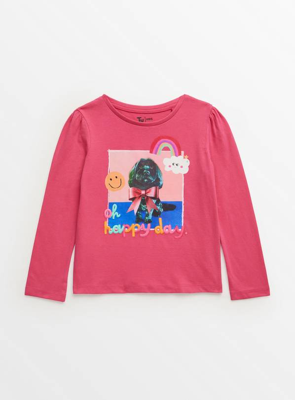 Bright Pink Oh Happy Day Long Sleeve Top 1-2 years