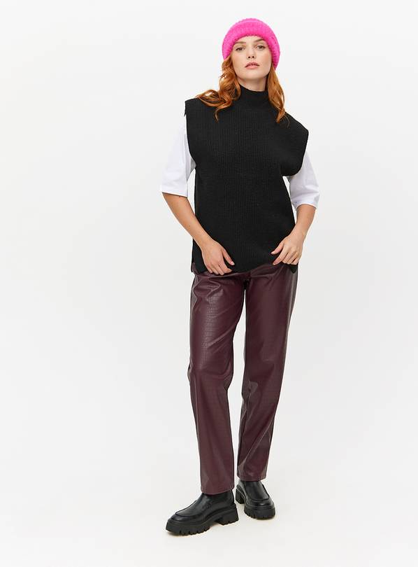 Black High Neck Knitted Vest Top 16