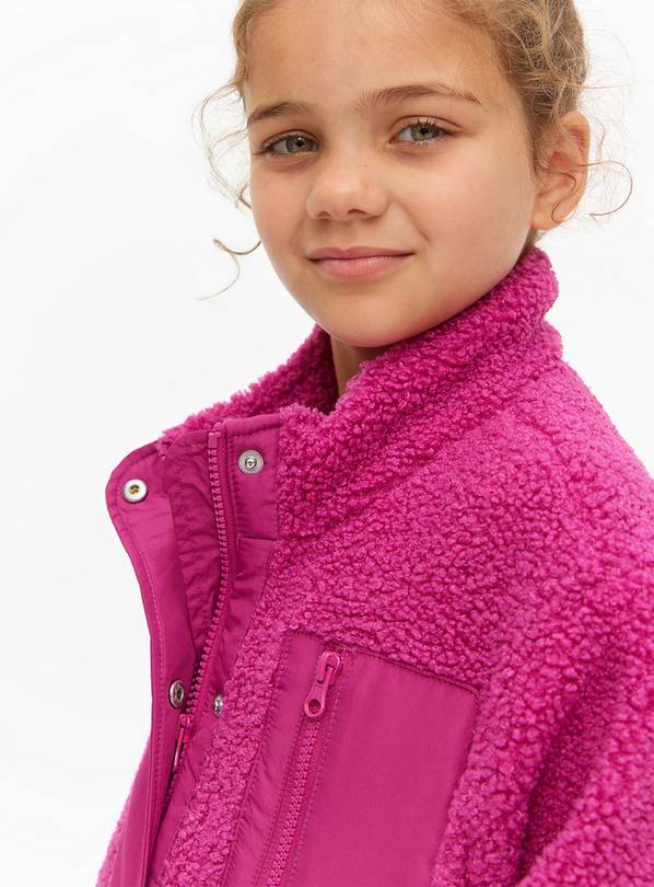 Hot pink fleece jacket best sale