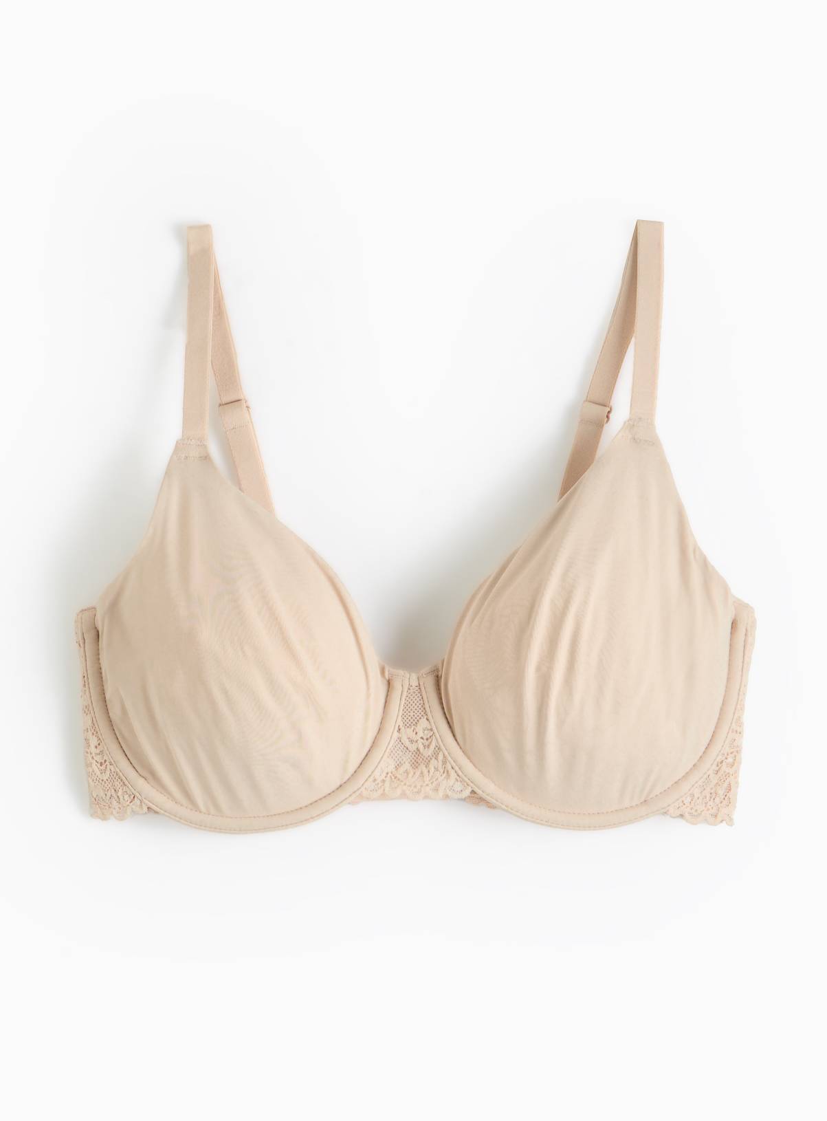 DD+ Beige Dual Moulded Lace Underwired Bra 38E - Image 2