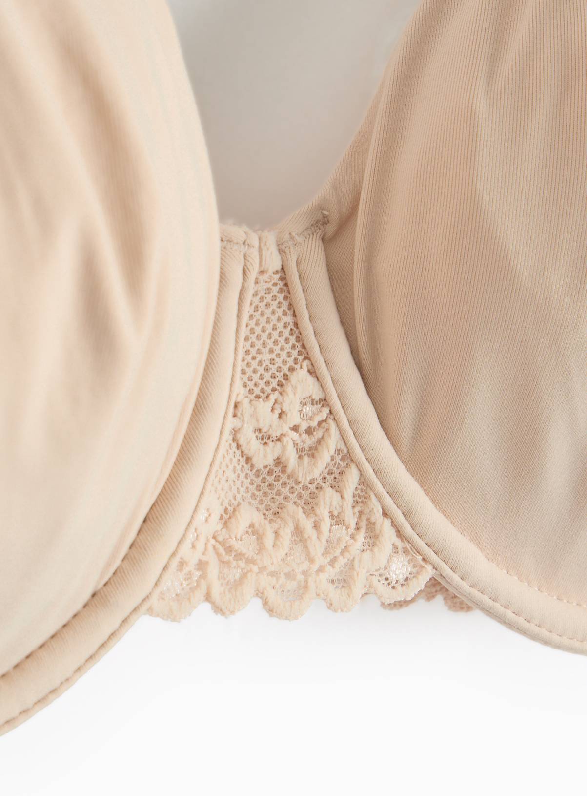 DD+ Beige Dual Moulded Lace Underwired Bra 38E - Image 3