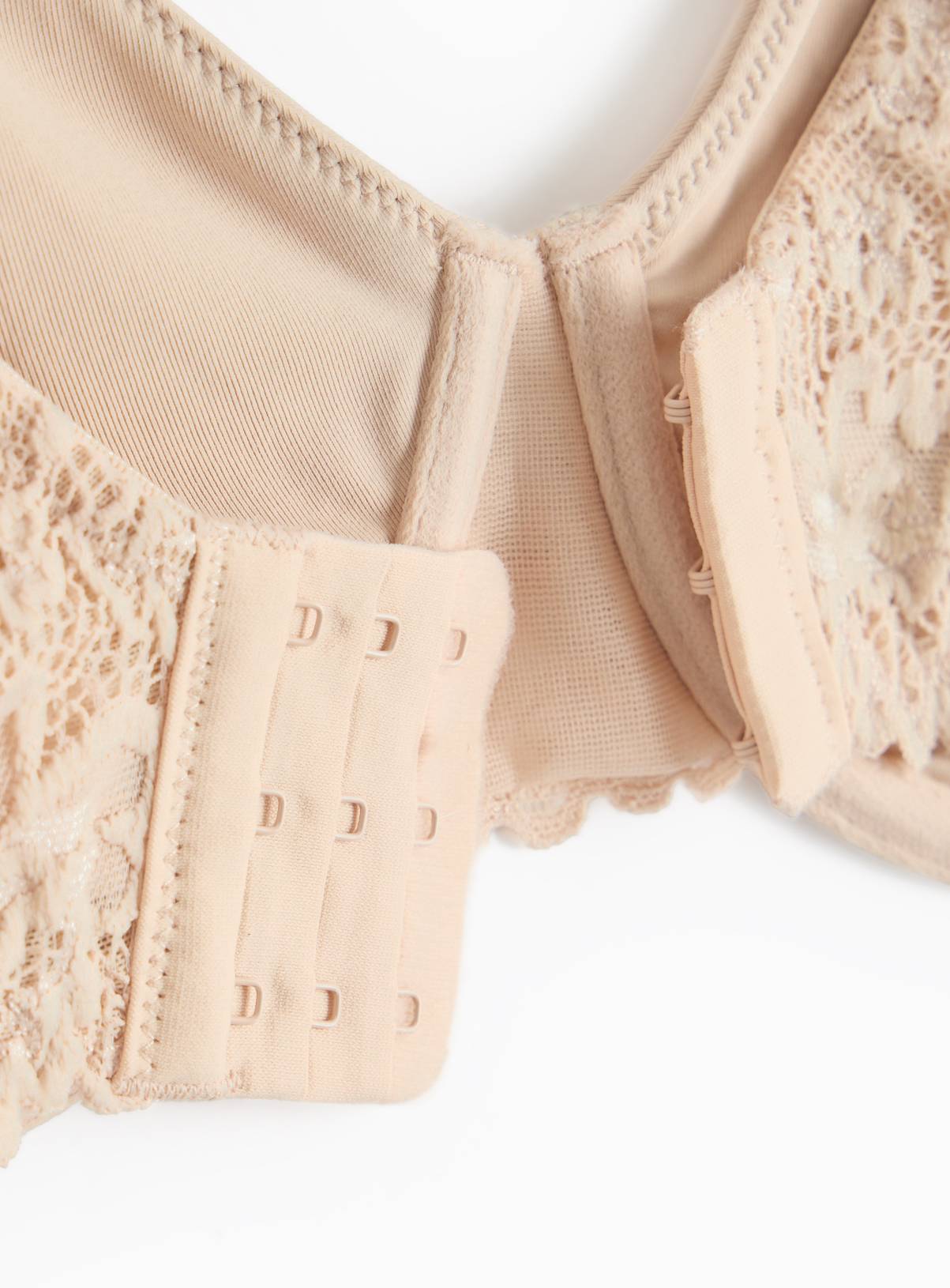DD+ Beige Dual Moulded Lace Underwired Bra 38E - Image 4