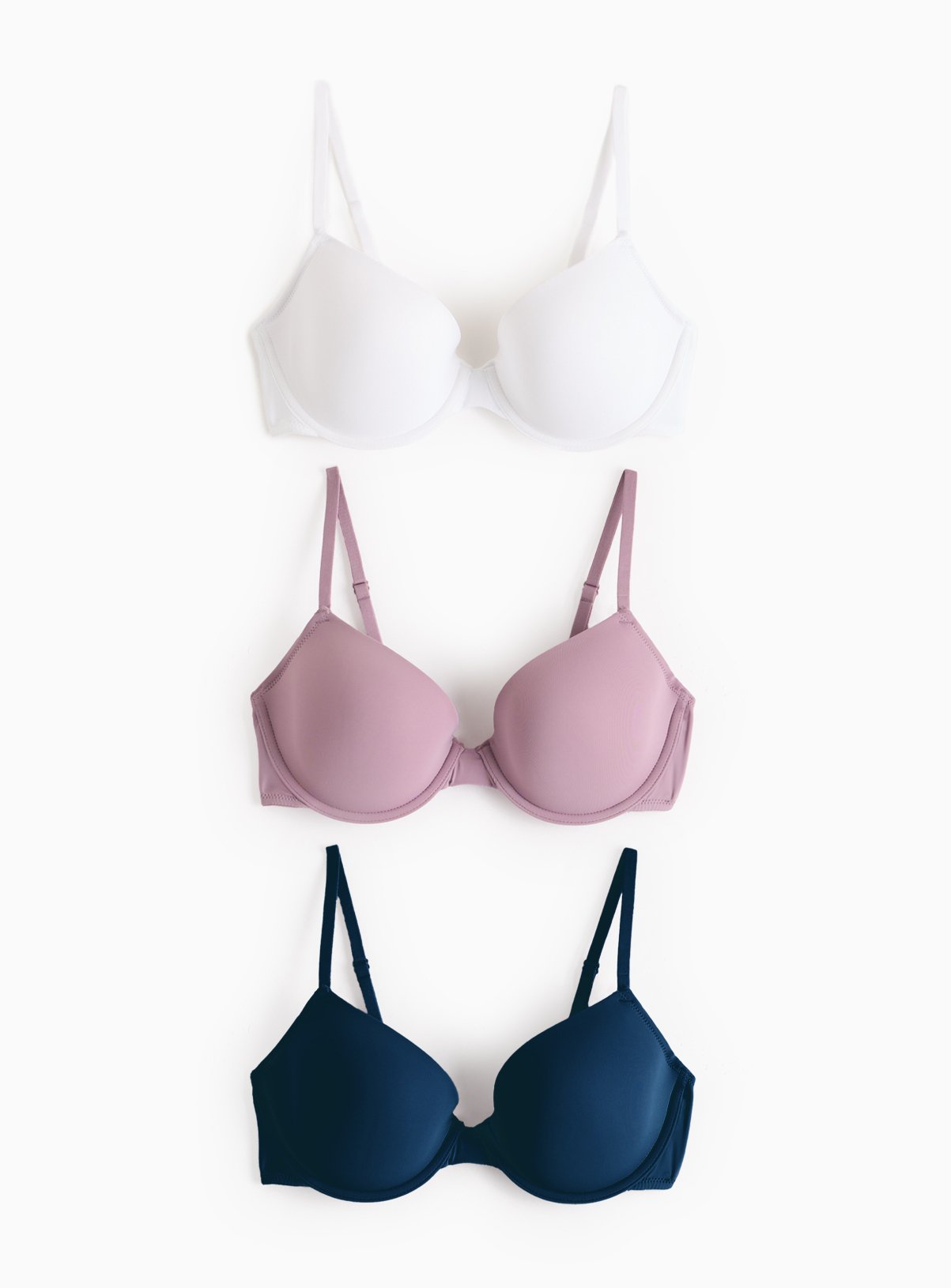 Plain Underwired Padded T-Shirt Bras 3 Pack 32B