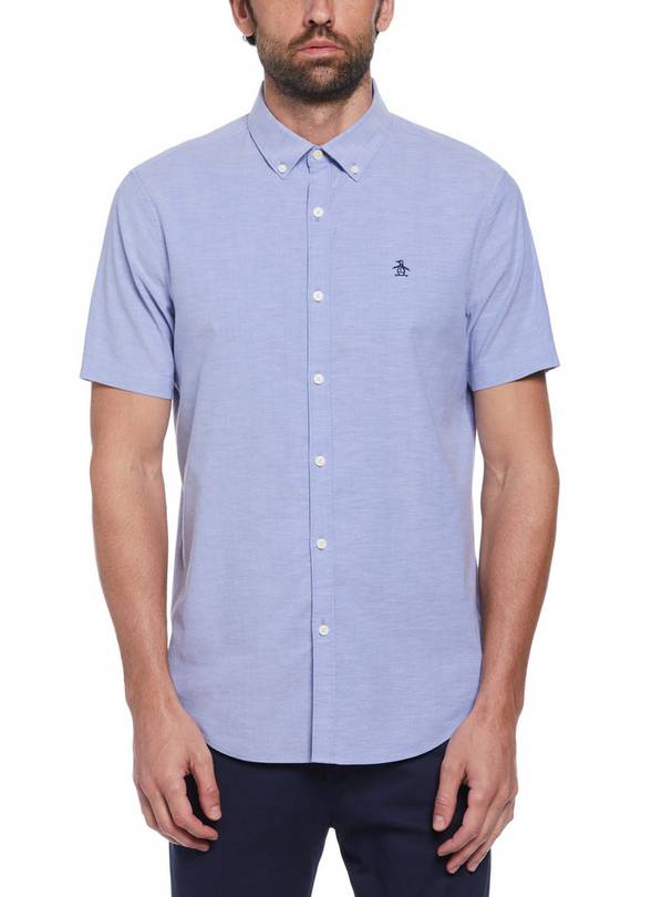 ORIGINAL PENGUIN Short Sleeve Oxford Stretch Shirt M