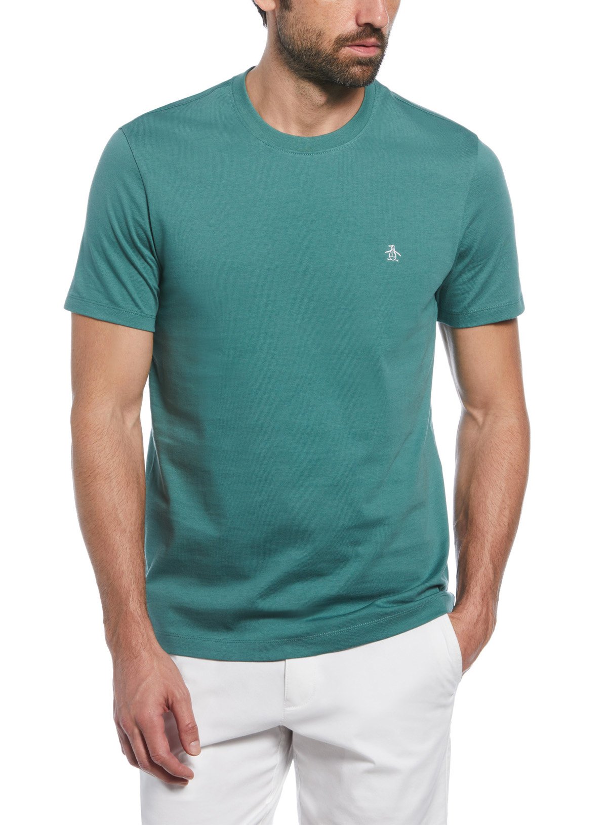 Men's Teal ORIGINAL PENGUIN Pin Point Embroidered Tee