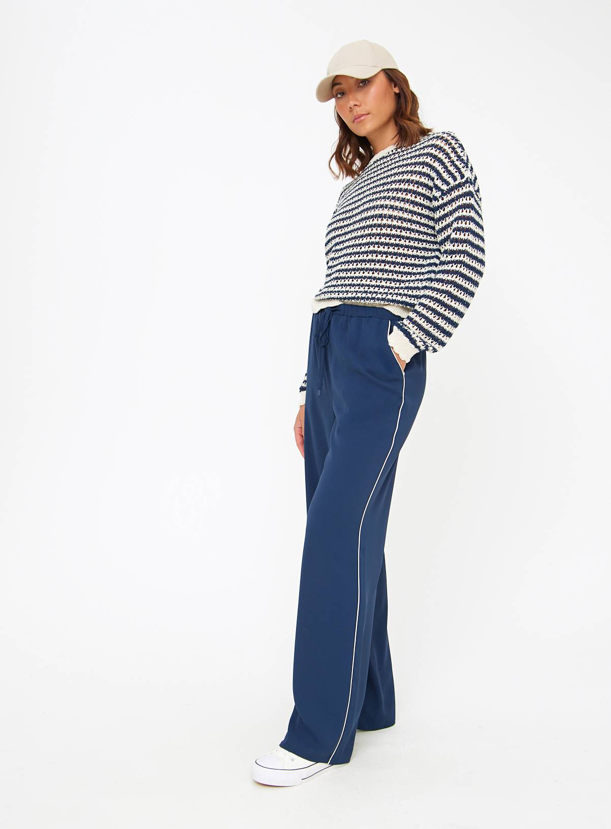 Navy Stripe Pointelle Jumper 8 - Image 2