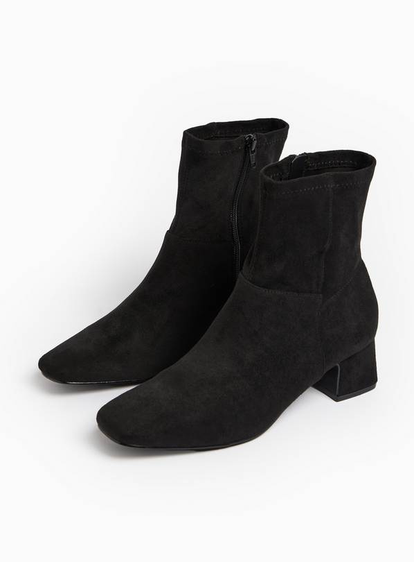 Buy Black Faux Suede Low Heel Ankle Boots 3 Boots Tu