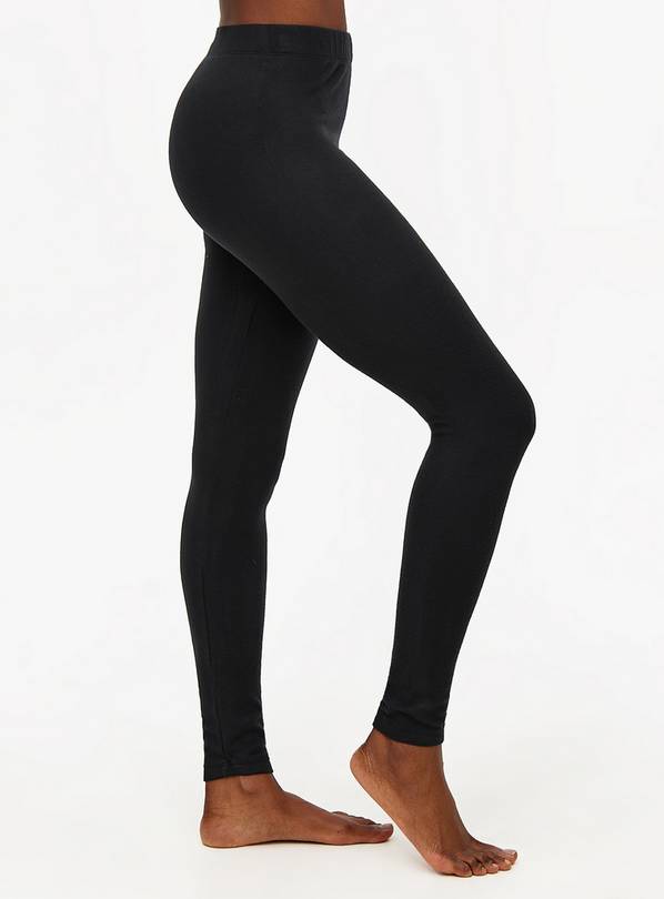 Black Maximum-Warmth Fleece Thermal Leggings L