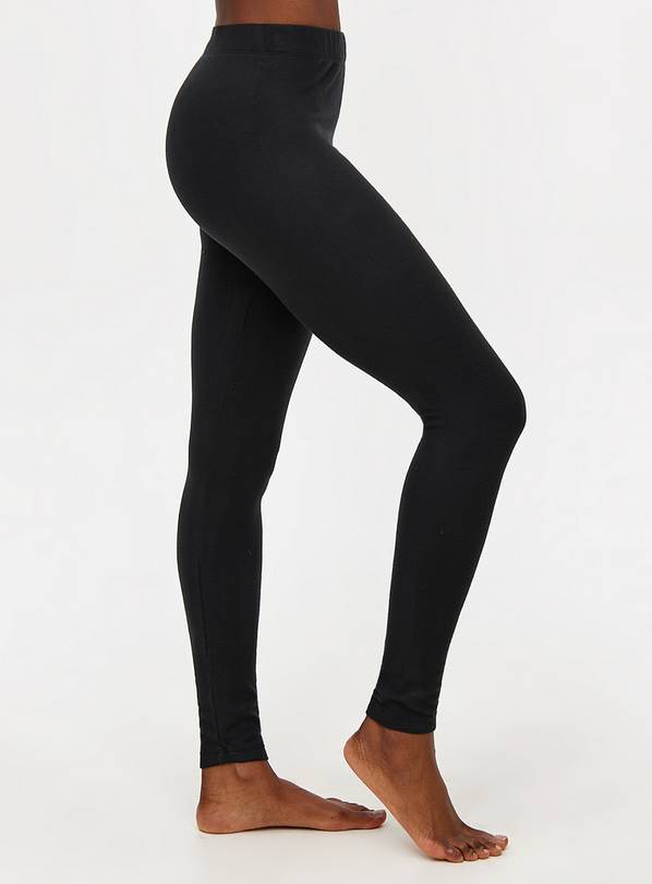 Black Maximum-Warmth Fleece Thermal Leggings  S