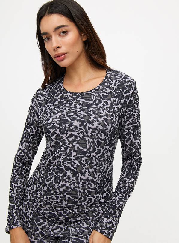 Lilac Animal Print Maximum-Warmth Thermal Top S