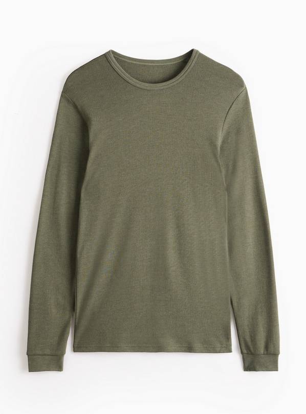 Khaki Maximum-Warmth Long Sleeve Thermal Top S