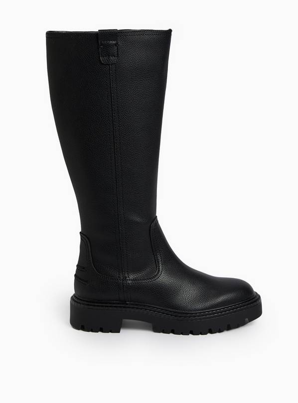 Buy Black Faux Leather Long Length Chelsea Boots 3 Boots Tu
