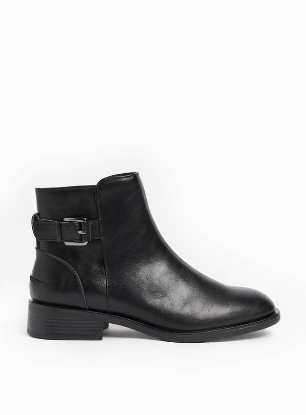 Black Classic Buckle Chelsea Ankle Boots 5