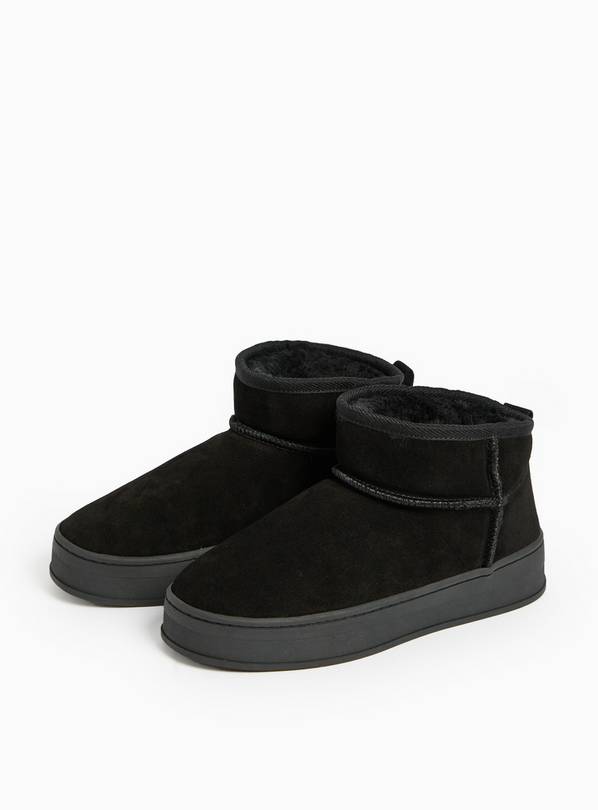 Black Suede Mini Platform Boots  5