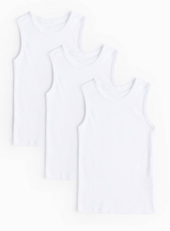 White Sleeveless Thermal Vest 3 Pack 2-3 years