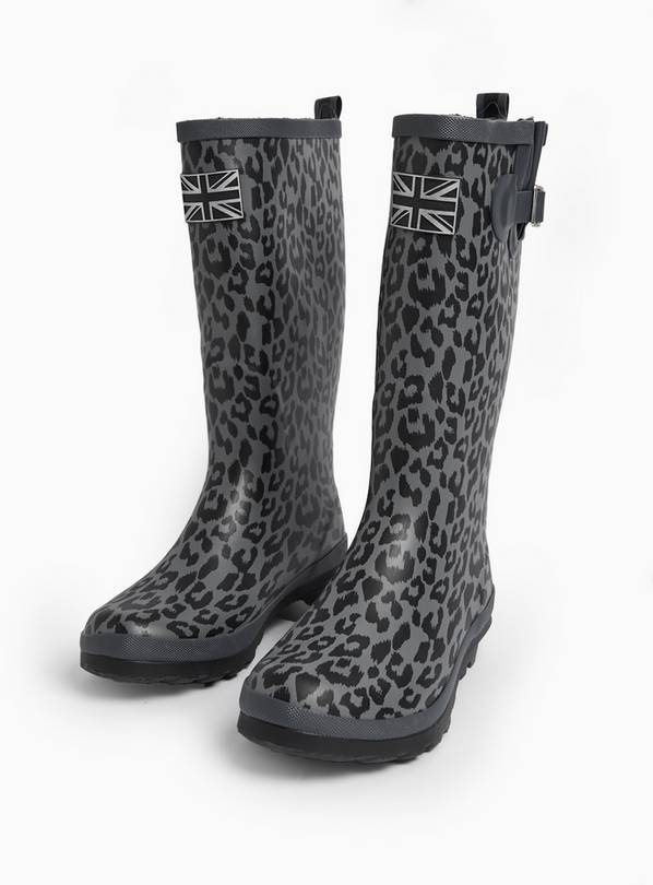 Ladies leopard print wellies best sale