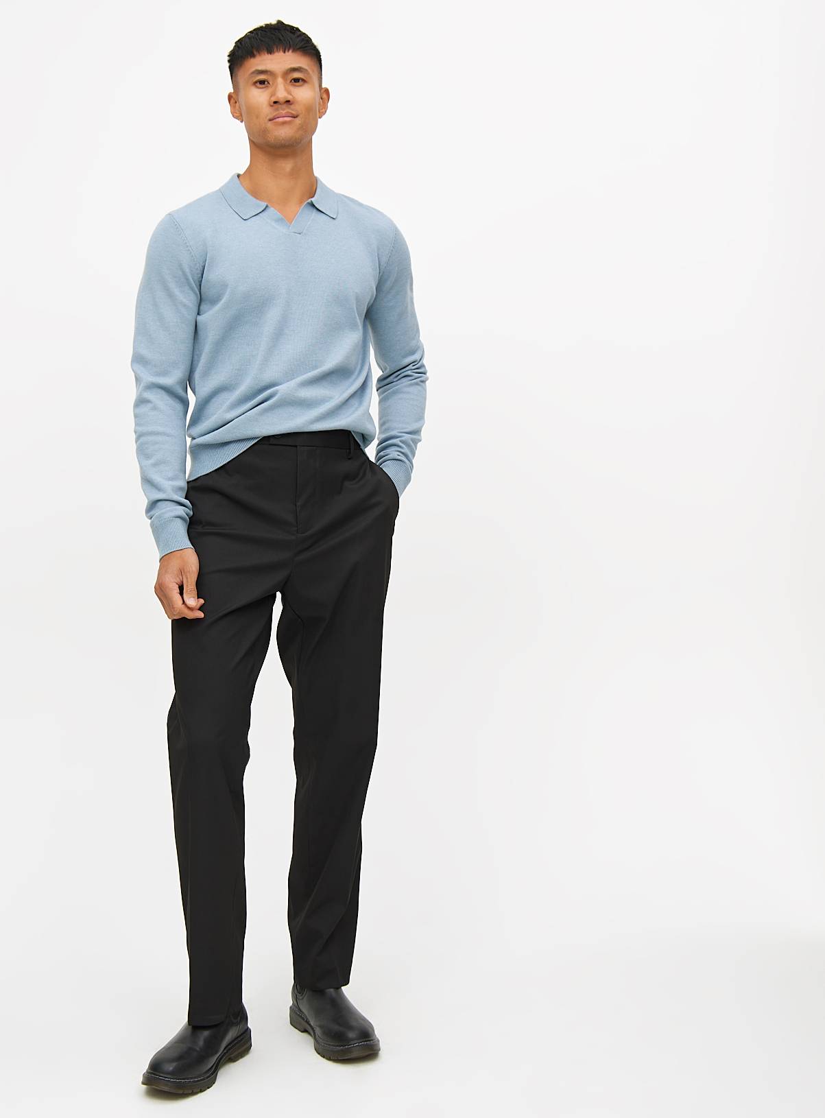 Black Smart Regular Fit Trousers W28 L29 - Image 2