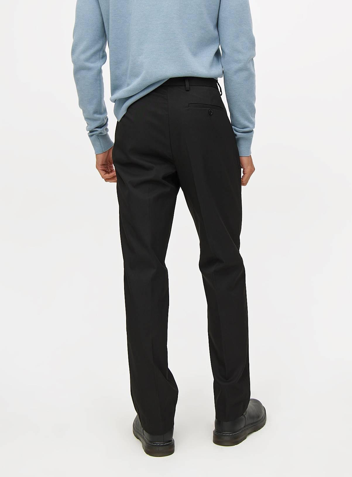 Black Smart Regular Fit Trousers W28 L29 - Image 3