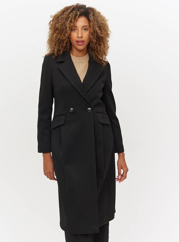 Black Cinched Waist Tailored Coat 10