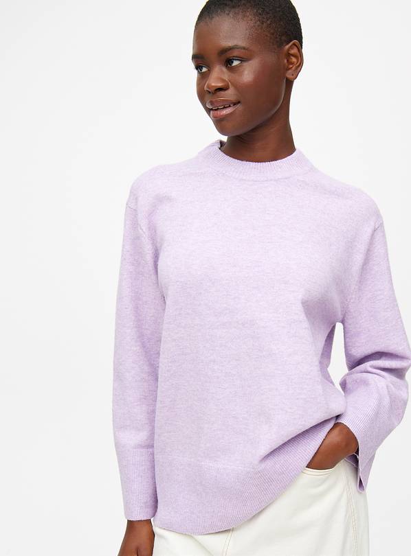 Buy Lilac Cosy Yarn Relaxed Crew Neck Jumper 10 Jumpers Tu