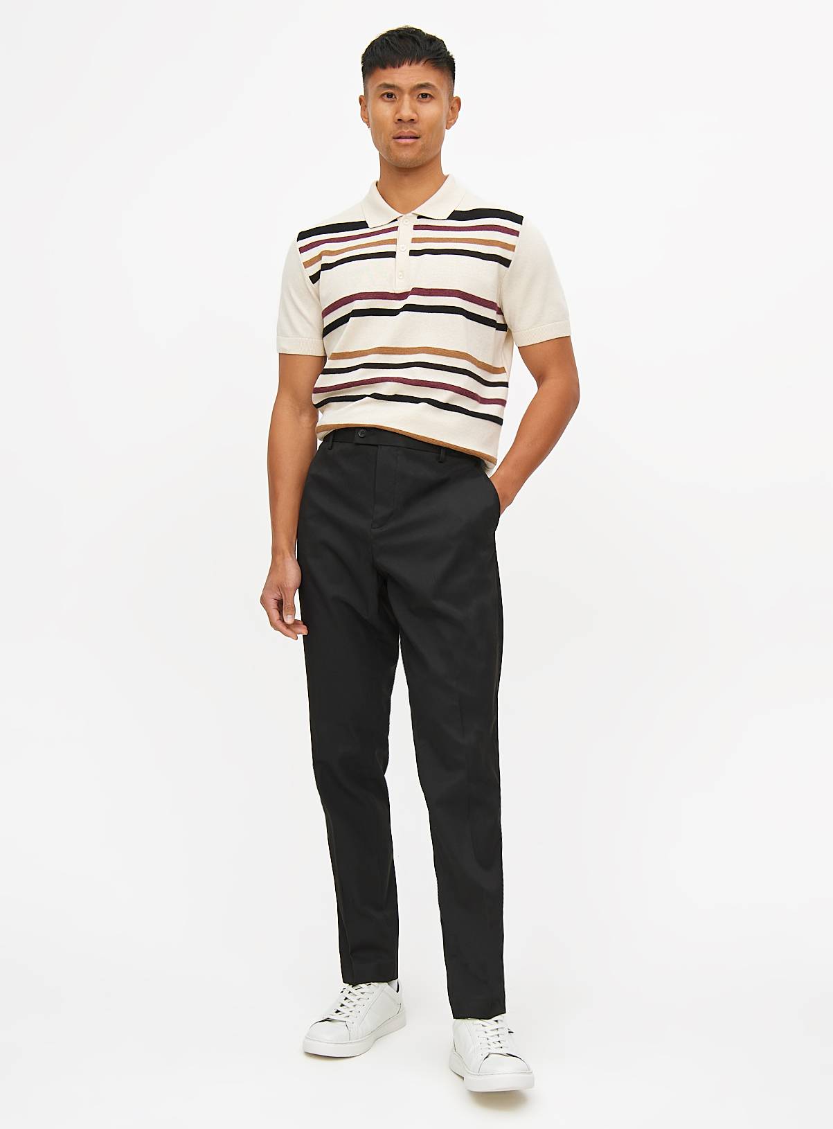 Black Slim Fit Smart Trousers  W42 L31 - Image 1